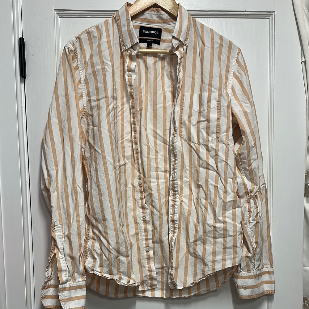 Bonobos light orange/tan  and White Casual Button Down Shirt